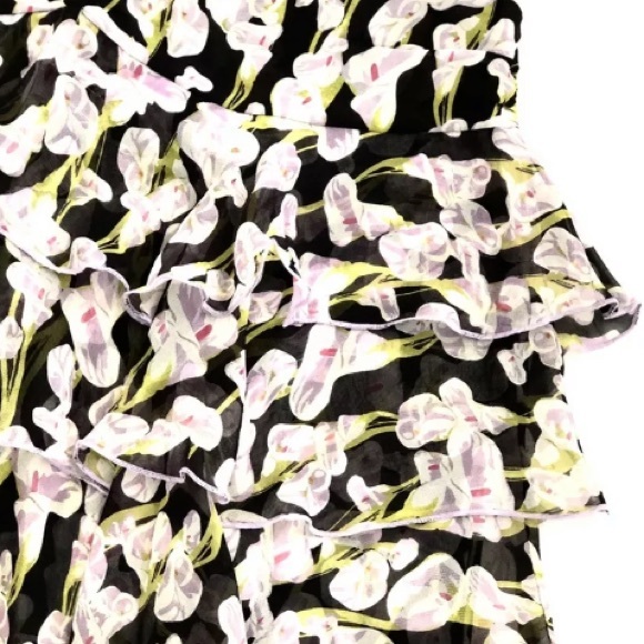 Diane von Furstenberg Floral Tiered Skirt Size 6 - Picture 5 of 7